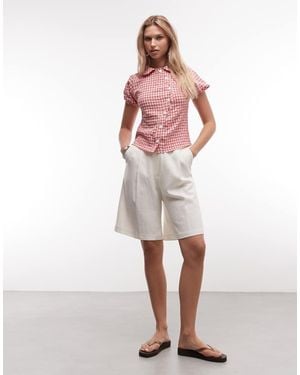 Reclaimed Vintage Asymmetric Placket Fitted Shirt - Multicolour