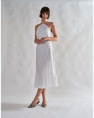 Glamorous Halterneck Midi Dress - White