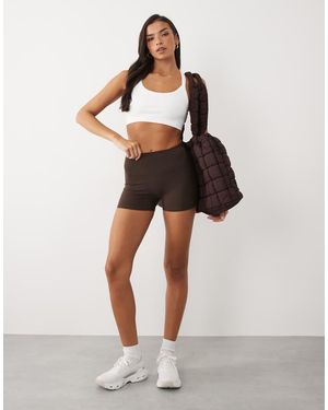 4505 Icon Zachte High-Waist Booty Short Van 3 Inch - Bruin