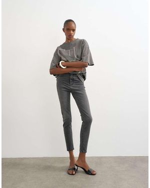 TOPSHOP Vaqueros Negro Lavado De Talle Alto Y Corte Pitillo Jamie De - Blanco