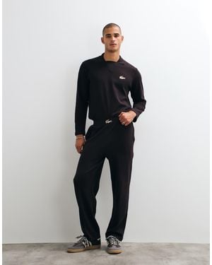 Lacoste Strait Leg Waffle Co-Ord Pyjama Trousers - Black