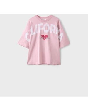 Stradivarius T-Shirt Met California-Print - Roze