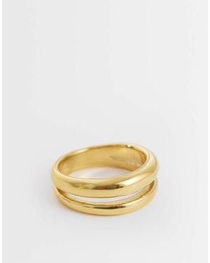 ASOS Waterproof Stainless Steel Double Band Ring - Metallic