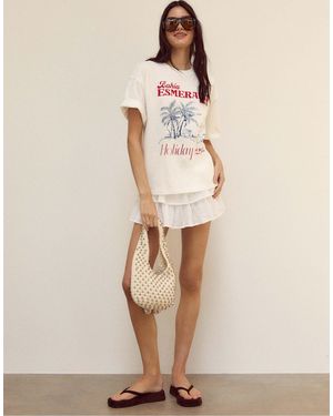 Stradivarius – skort aus fließendem material - Natur
