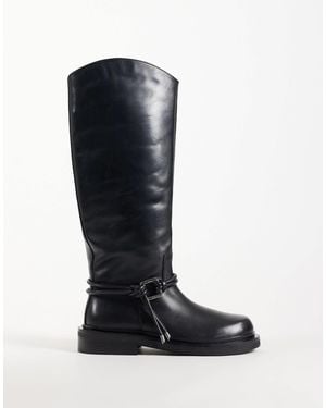 ASOS Carmella stiefel aus echtem leder mit boho-besatz - Schwarz