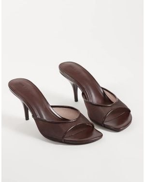 ASOS Hooray Mid Heeled Mules - Brown