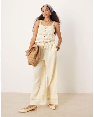 River Island Crinkle Trouser Co-Ord - Natural
