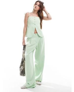 Miss Selfridge Tailored Wide Leg Pants - Green