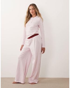 ASOS Mix And Match Pants With Exposed Waistband - Pink