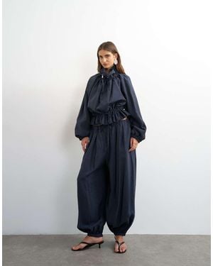 TOPSHOP Co Ord Funnel Neck Jacket With Tie Waist - Blue