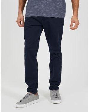 Brave Soul Cotton Twill Chino Trousers - Blue