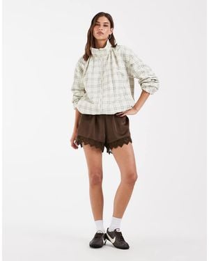 ASOS Oversized Bubble Hem Track Jacket - White