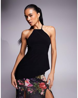 ASOS – figurbetontes, asymmetrisches neckholder-oberteil - Blau