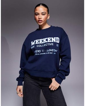 ASOS Weekend Collective Sweatshirt With Graphic - Blue