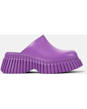 Camper Sabots en cuir à semelle plateforme chunky - Violet