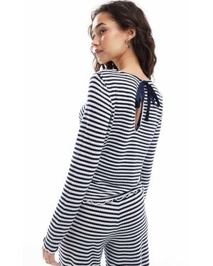 Object Long Sleeve Ribbed Jersey Top Co-ord - Blue