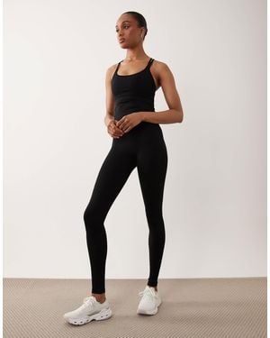 4505 Tall nahtlose gym-leggings mit hohem bund - Natur