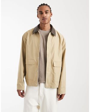 ASOS Barn Jacket With Contrast Collar - Natural