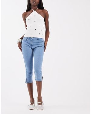 ASOS Jeans Capri Lavaggio Candeggiato - Blu