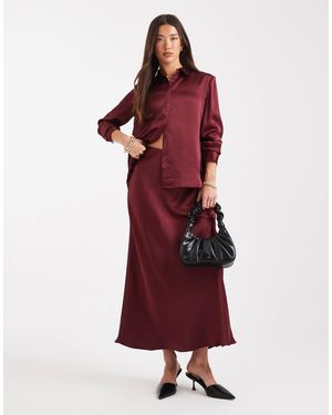 French Connection – irina – midirock aus satin - Rot
