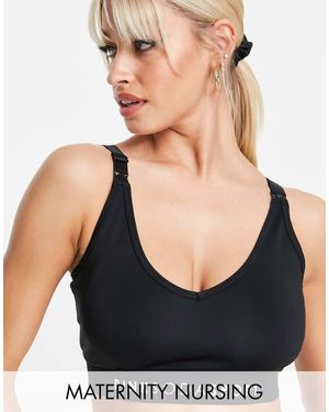 Pink Soda Sport Maternity Polyester Sports Bra - Black