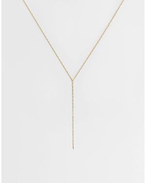 ASOS 14k Plate Lariat Fine Chain Necklace - White