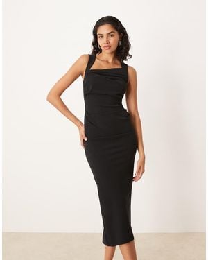 ASOS Square Neck Midi Dress - Black