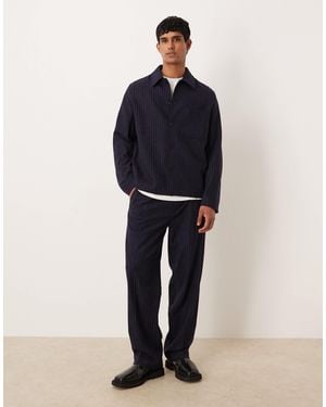 ARKET Pinstripe Co-ord Wool Mix Trouser - Blue