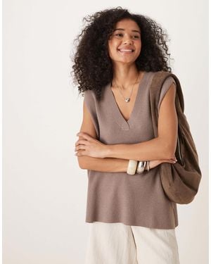 Vila Oversized Knitted Vest - Brown