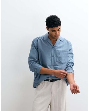 ASOS Camicia Con Rever Comoda Vaporosa - Blu