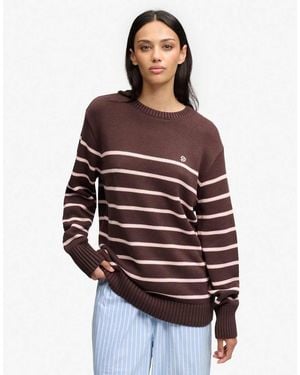 Superdry Oversized Stripe Jumper - Red