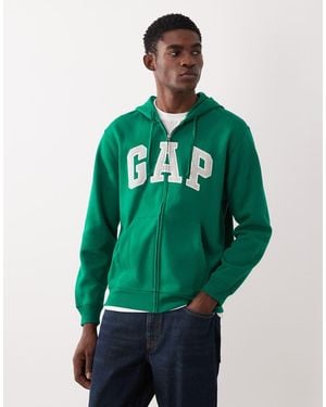 Gap Logo Zip Through Hoodie - Green