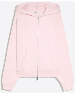 Bershka Zip-Up Plush Hooded Jacket - Pink