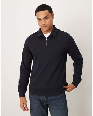 Mango Maglione Con Zip Corta - Blu