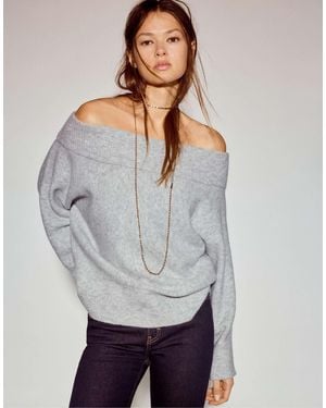 Pull&Bear – weicher, asymmetrischer strickpullover - Grau