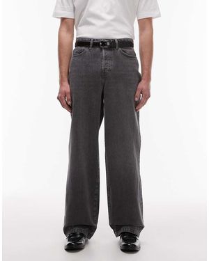 TOPMAN Vaqueros Holgados Con Lavado Negro De -Gris