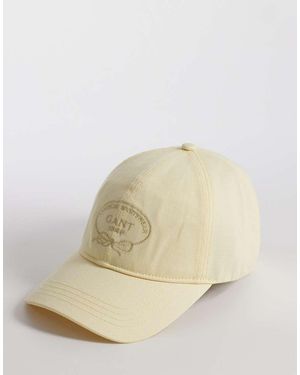 GANT Vintage Logo Cotton Twill Cap - Natural
