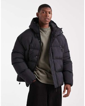 Brave Soul Hooded Puffer Coat - Black
