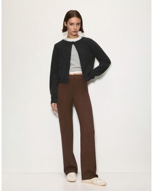 Pull&Bear Smart Trousers With Seam Detail - Brown