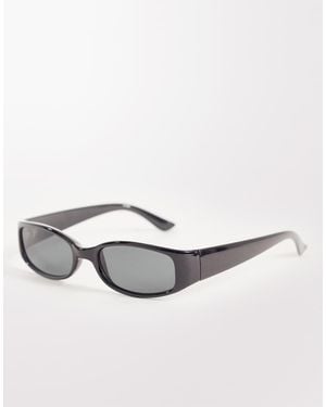 Reclaimed Vintage Slim Square Wrap Sunglasses - White