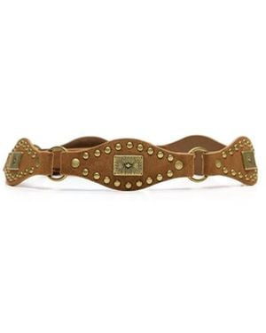 Bershka Studded And Fringed Belt - White