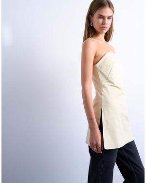 TOPSHOP Clean Longline Tunic Bandeau Top - White