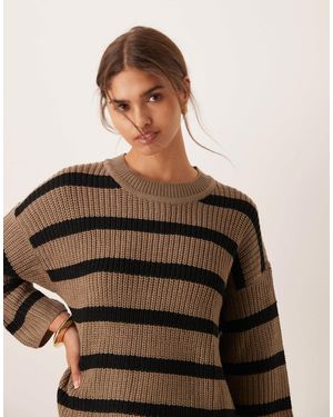 Jdy Stripe Sweater - Brown