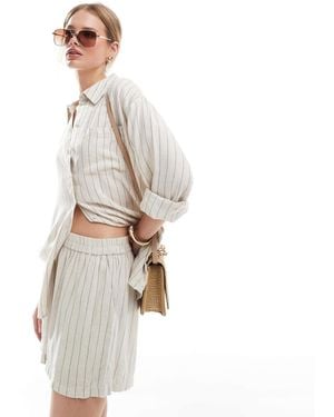 Pieces Linen Touch Short Co-ord - White