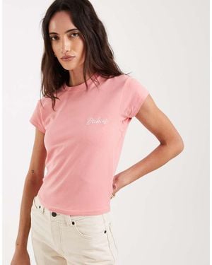 Dickies Capped Sleeve Baby Tee - Pink