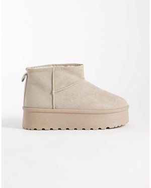 SEQWL Mini Flatform Boots - Natural