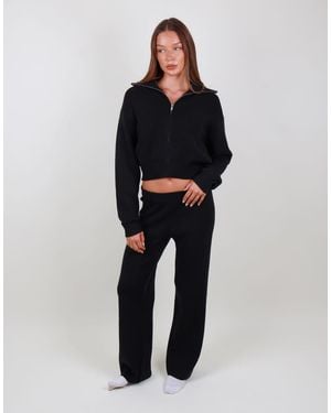 SIMMI Wide Leg Knitted Trouser - Black