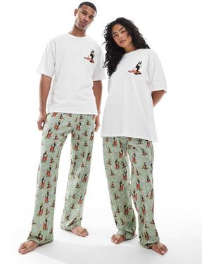 ASOS Pijama Verde Con Estampado De "Emperor's New Groove" De Disney De - Blanco