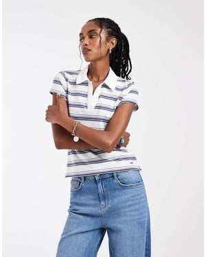 Hollister Y2k Fitted Short Sleeve Polo - Blue