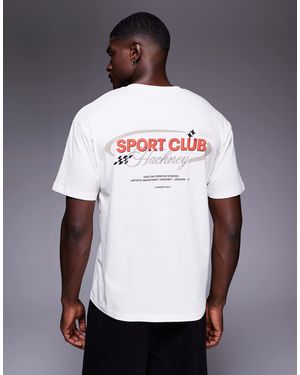 ADPT T-shirt oversize avec imprimé sport club - crème - Blanc